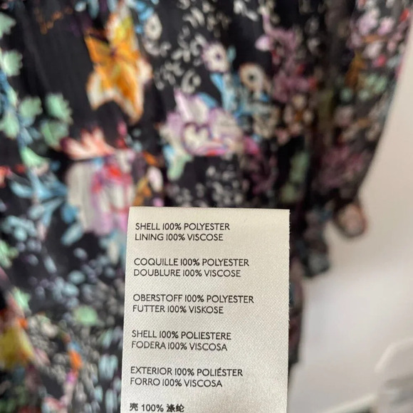 Free People Closer To The Heart Floral Tiered Puff Sleeve Dress Size Medium - Picture 12 of 13